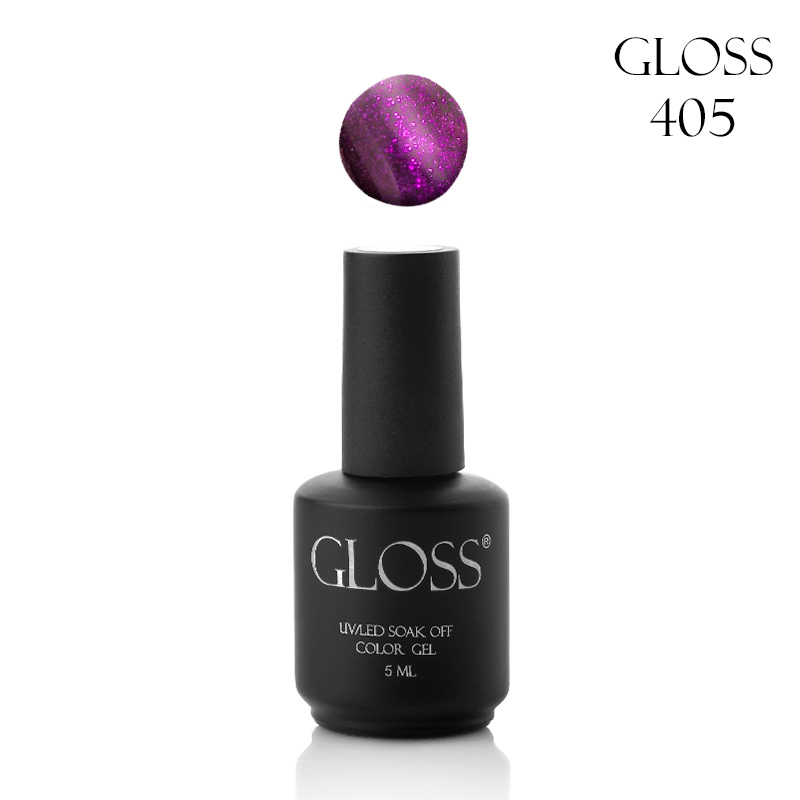 Гель-лак GLOSS 405 (фиолетовый с микроблеском), 5 мл